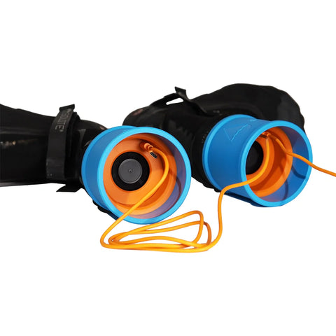 SURFDRY on the ankles on two booties where you can see inside the SURFDRY holders